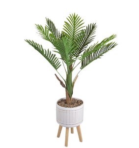  Artificial Areca Palm in Ceramic Planter on Wood Stand