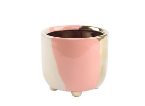 Footed Ceramic Planter Blush