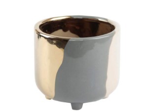 Footed Ceramic Planter GRAY