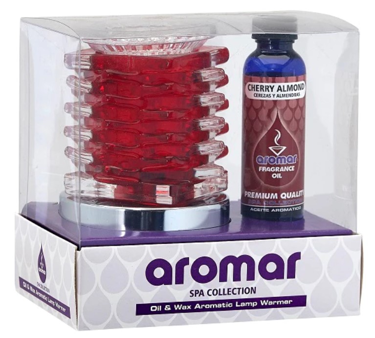 Aromar Gift Set - Deco Oil Warmer & 2oz Fragrance Oil - Cherry Almond