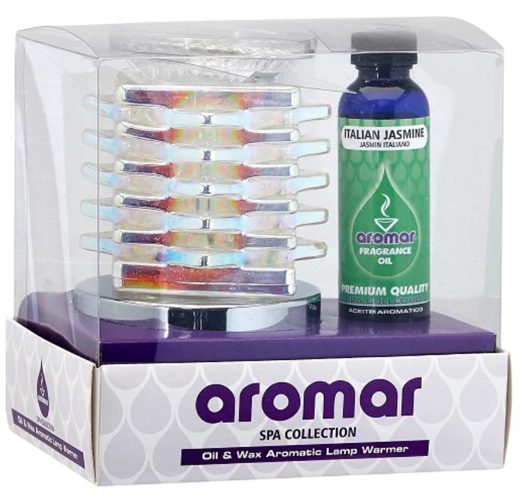 Aromar Gift Set - Deco Oil Warmer & 2oz Fragrance Oil - Italian Jasmine