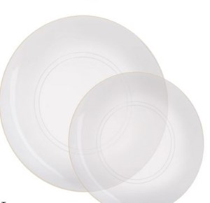 CLEAR/Gold Dinner Plates