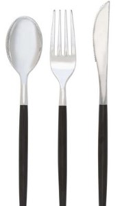 Chic Black/Silver Cutlery 32PC