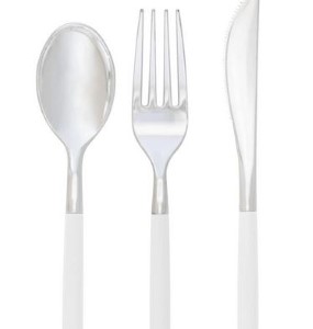 Chic White/Silver Cutlery 32PC