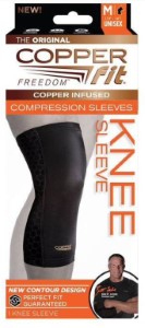 Copper Fit Freedom Copper Infused Compression Knee Sleeve, Black Medium