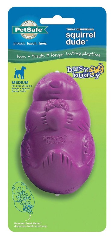 Busy Buddy Dog Toy Squirrel Dude Purple Medium