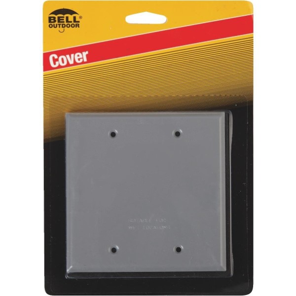 COVER BOX SQ PVC 2G BLANK GRAY