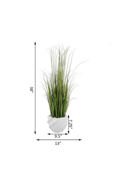 GRASS IN CEMENT POT 38"