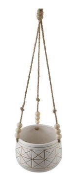 Gold Geo Hanging Planter W/Bead