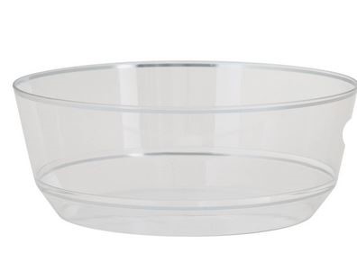 14 Oz. Round Clear  Silver Plastic Bowls | 10 Pack