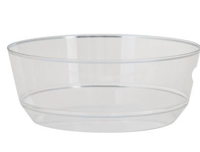 14 Oz. Round Clear  Silver Plastic Bowls | 10 Pack