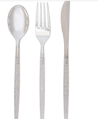 Chic Clr Silv/Glitt Cutlery 32PC