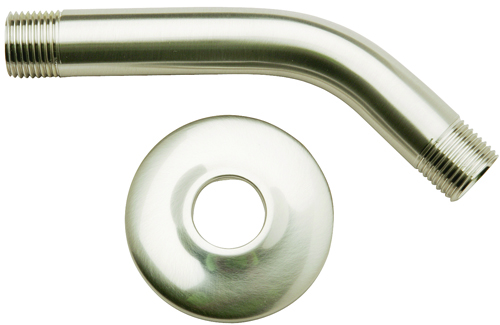 Plumb Pak PP825-10BN Shower Arm with Flange, 1/2 in IPS, Brass, Brushed