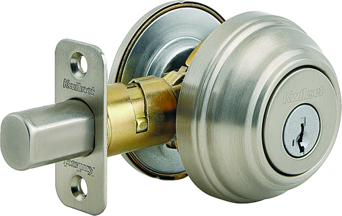 Kwikset 98015SMTCP Deadbolt, Alike Key, 1-Cylinder, Steel, Satin Nickel