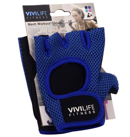 Vivitar PF-V8312-BLU Mesh Workout Gloves, Blue