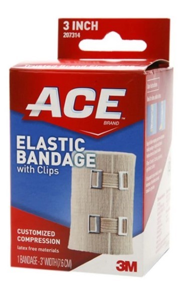 Ace Elastic Bandag W/Clip, 3"