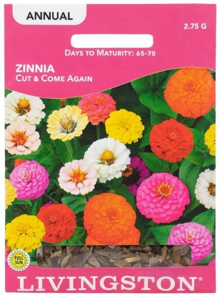 Livingston Seeds Zinnia Cut & Come Again Seeds - Packet