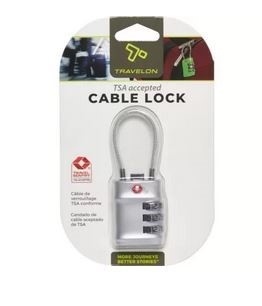 Travelon TSA Cable Lock-Silver