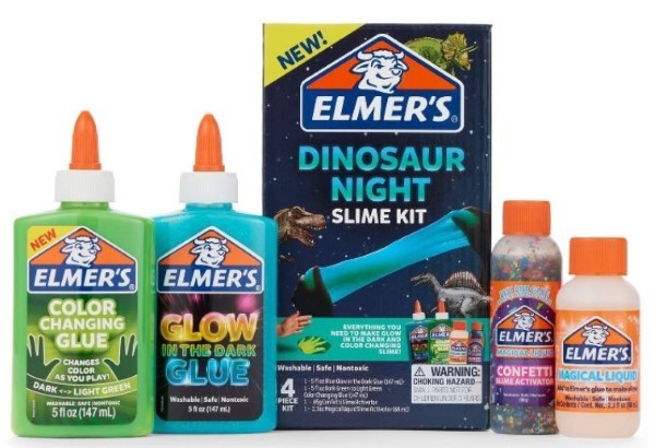 Elmer's Color Changing Dinosaur Night Slime Kit 4-Pack