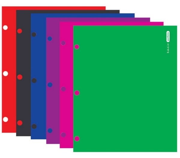 Bazic 2-Pocket Laminated Bright Glossy Color Portfolio