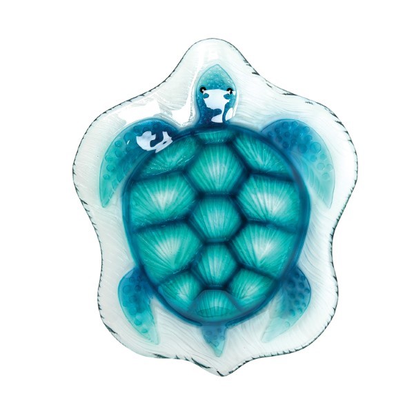 BLUE TURTLE GLASS PLATE