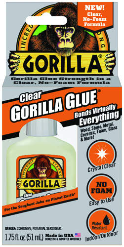 Gorilla 4500102 Glue, Clear, 1.75 oz Bottle