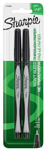 Sharpie Premium 1742659 Non-Toxic Pen, 0.3 mm Tip, Fine Tip, Black Ink
