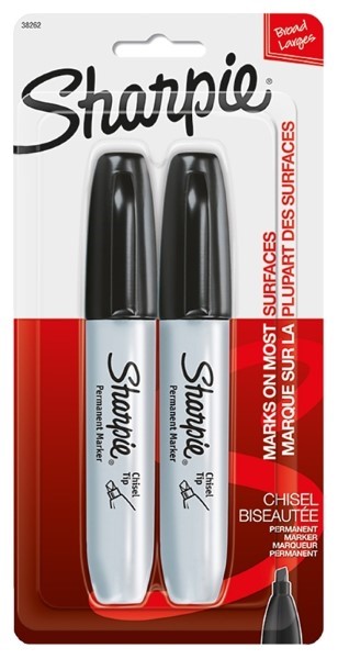 Sharpie 38262PP Permanent Marker, Large Chisel Black Lead/Tip
