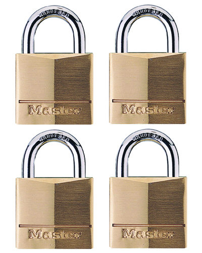 Master Lock 140Q Padlock, 1-9/16 in W Body, Brass