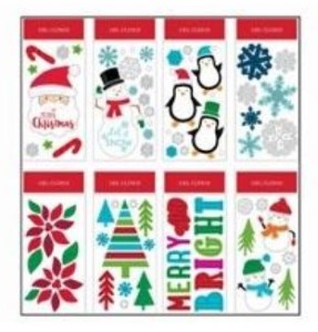 Christmas Window Clings, Assorted, 5.5 X 12-in.