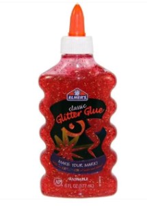 ELMER GLITTER GLUE RED 6oz