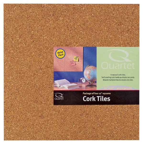 Quartet 102 Natural Cork Tiles, 12 in L