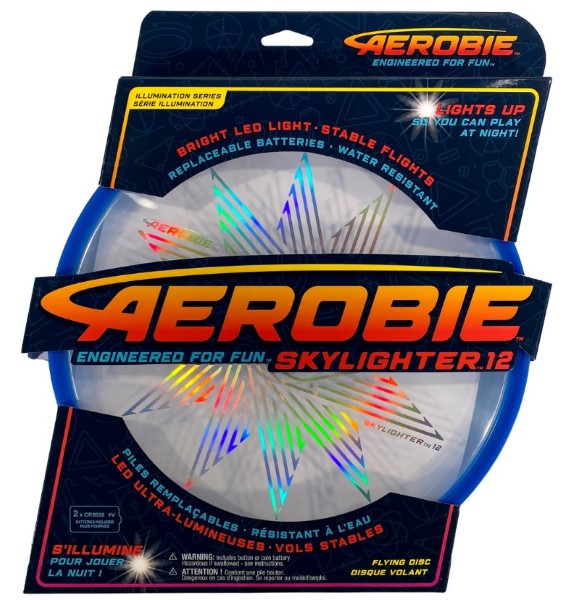 Aerobie Skylighter 12 Inch LED Light Up Flying Disc - Blue