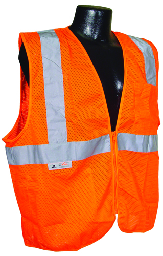 RADWEAR SV2ZOM-L Economical Safety Vest, Unisex Large - Orange/Silver