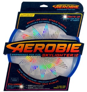 Aerobie Skylighter 12 Inch LED Light Up Flying Disc - Blue