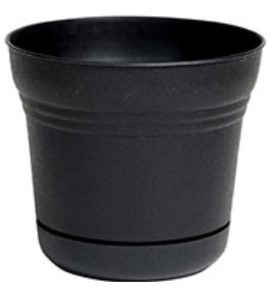 Bloem Saturn Planter, Black Matte 7"