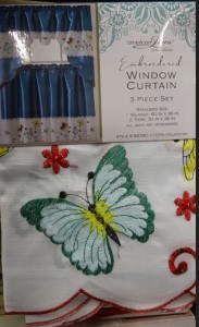 3PC LACE WINDOW CURTAIN B/FLY