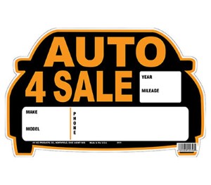 SIGN AUTO FOR SALE 8.5X13