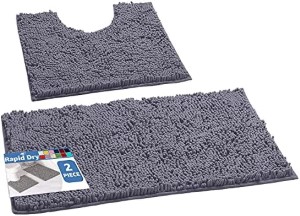 LUXURY MICROF MAT SET GREY 2PC