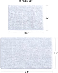 MADISON BATH MAT WHITE 2PC