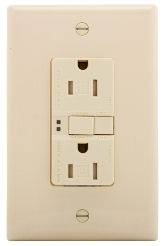 Eaton Wiring Devices TRSGF15LA Duplex GFCI Receptacle, 15 A, 2-Pole, 5-15R,