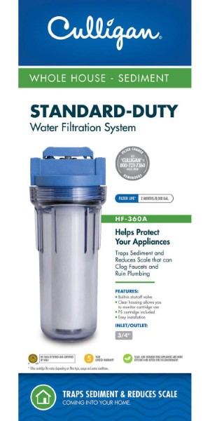 Culligan HF-360 Sediment Water Filter Housing, 3/4 in Water Inlet