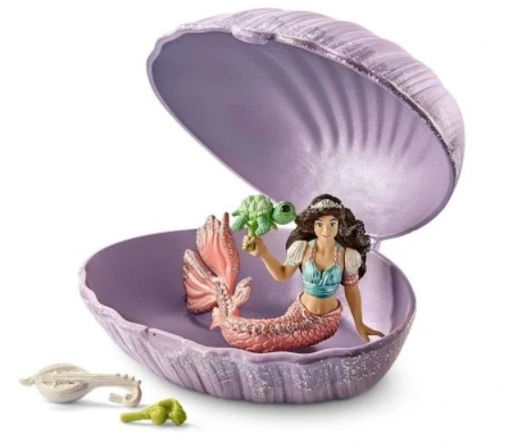 Schleich Mermaid With Baby Turtle in Shell Toy Figure