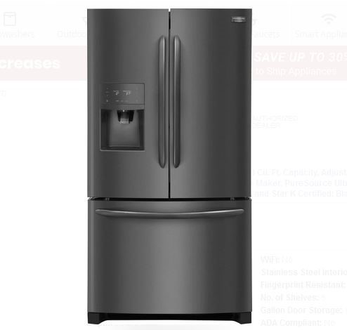 Frigidaire Gallery 26.8 Cu. Ft. French Door Refrigerator |Black Stainless