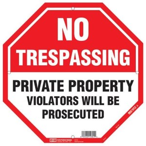 SIGN PLST NO TRESPASSING RND 12"