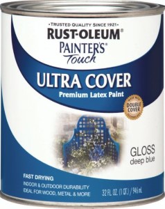 Rust-Oleum Painters Touch Ultra Cover Latex Enamel Deep Blue Gloss Quart