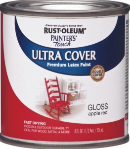Rust-Oleum Painters Touch Ultra Cover Latex Enamel Apple Red Gloss 1/2 Pint