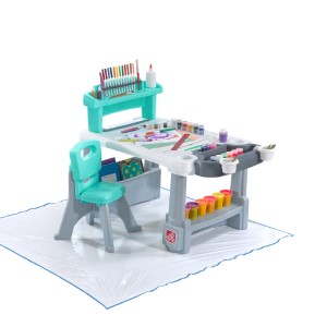 Step2 Deluxe Creative Projects Art Desk with Splat Mat, Gray