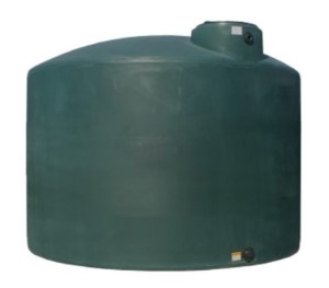 550 Gallon Dark Green Vertical Dome Top Water Tank