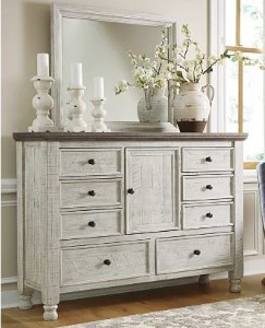 HAVALANCE DRESSER/MIRROR WHT